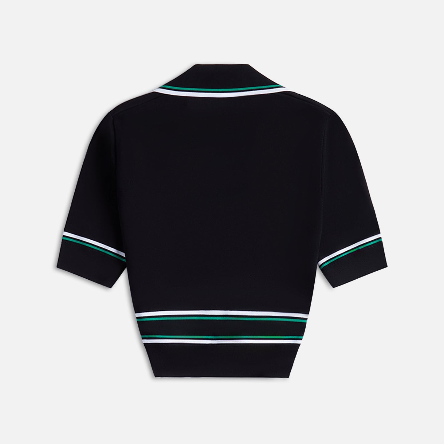 Casablanca Cropped Polo Shirt - Black