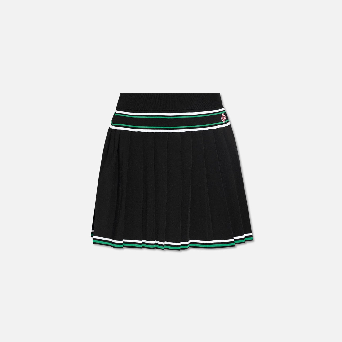 Casablanca Pleated Stripe Skirt - Black