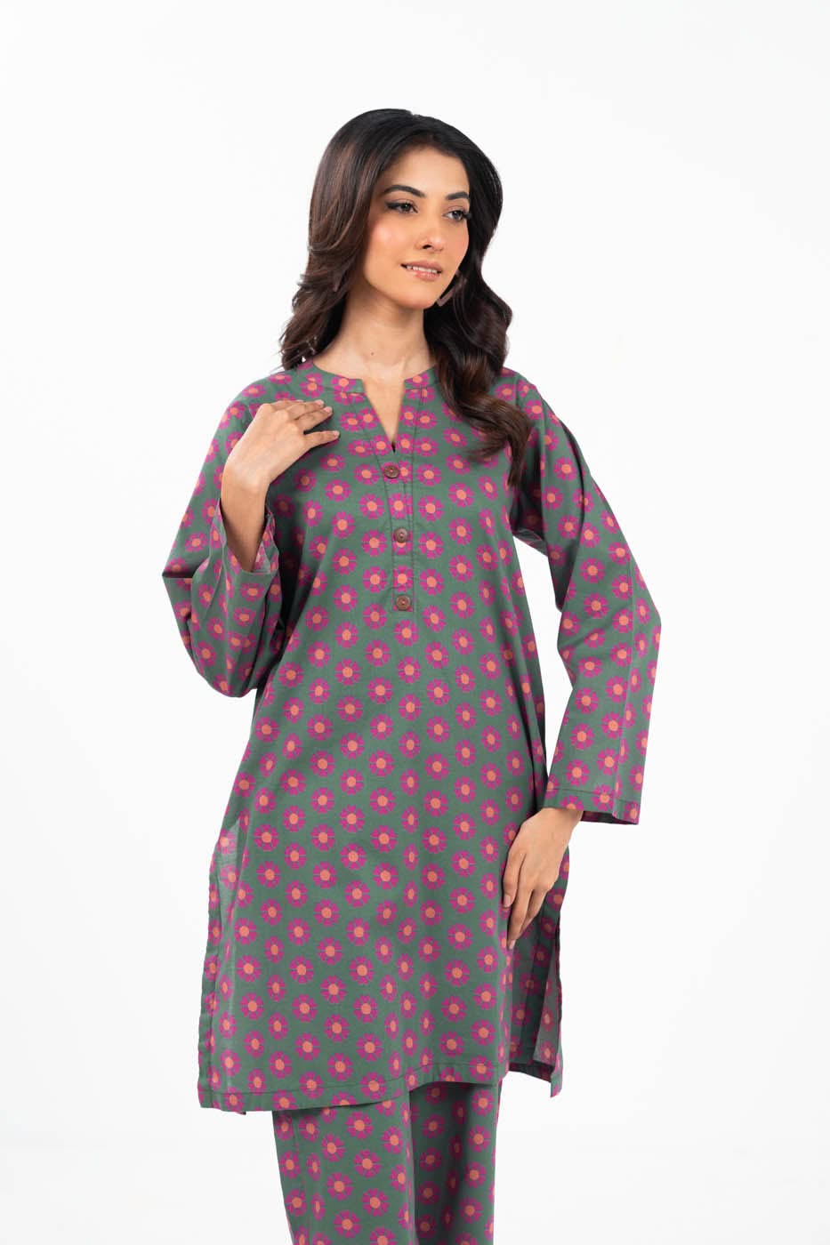 Stitched - 2 Pc Printed Cambric Outfit