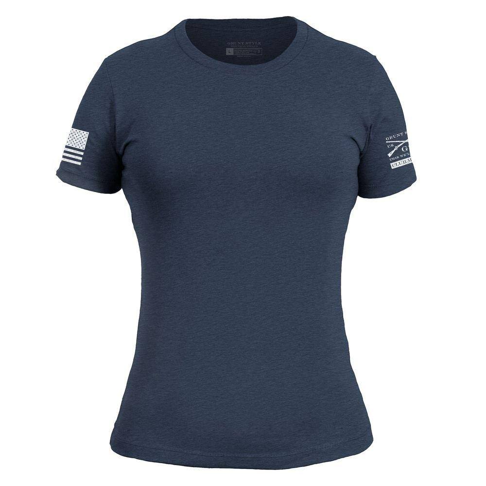 Club Member - Women's Basic Slim Fit T-Shirt- Heather Navy