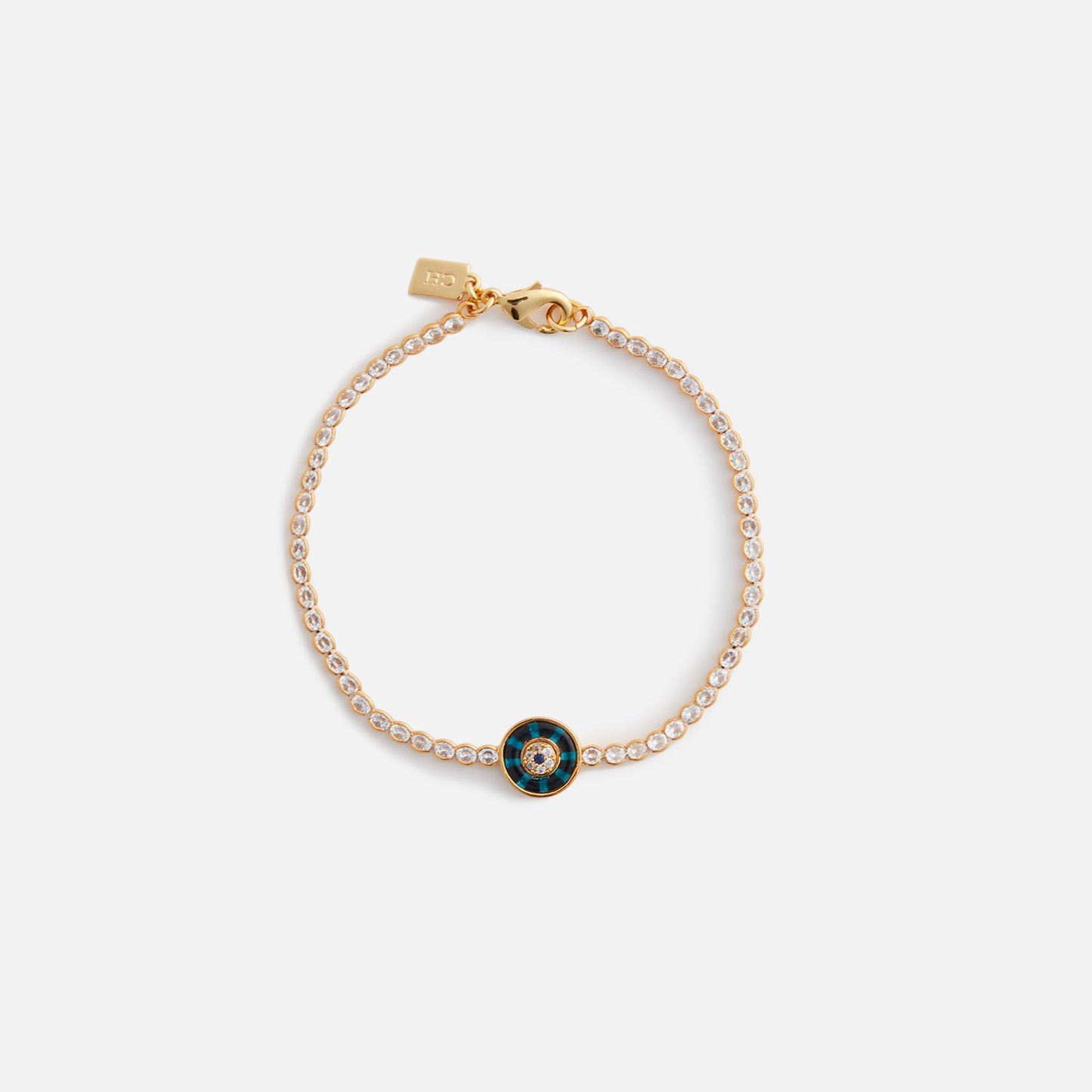 Crystal Haze Evil Eye Protection Bracelet - Gold