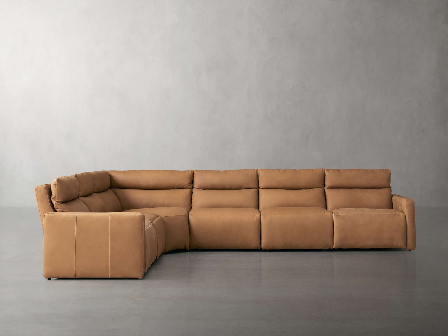 Rowland Tailored Leather Six Piece Motion Sectional