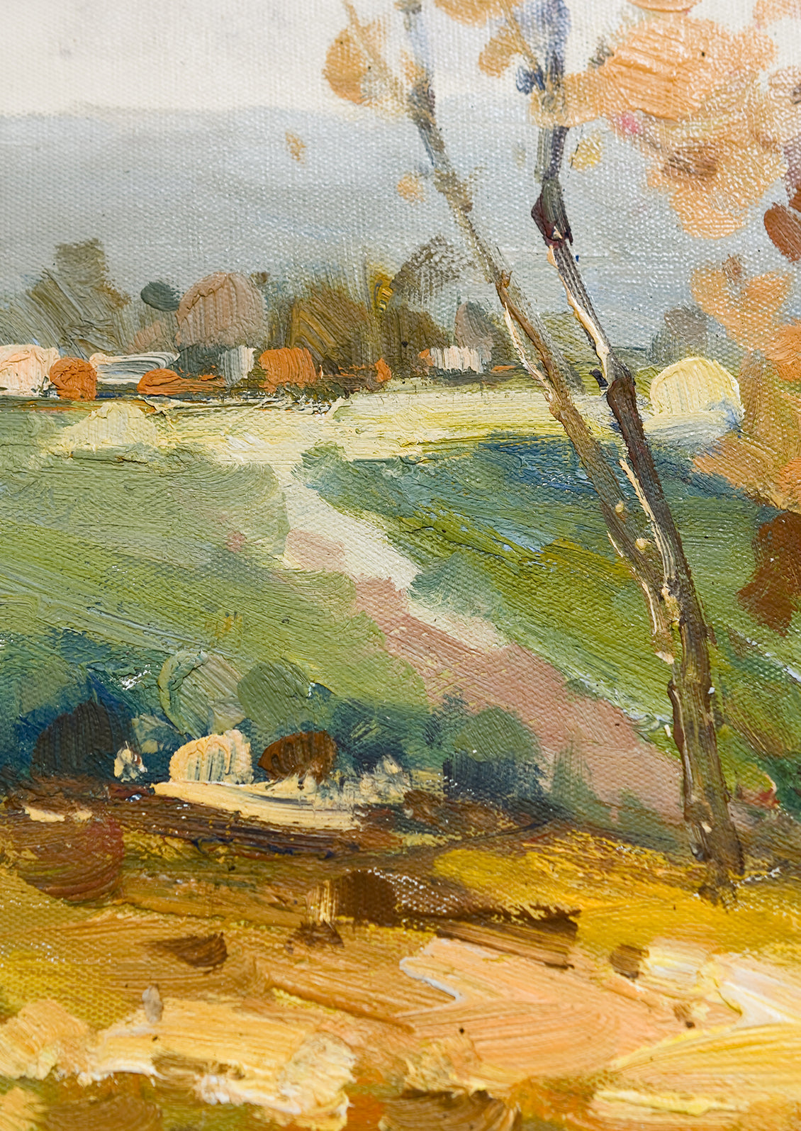 Framed Oil Landscape Painting, Countryside VIII