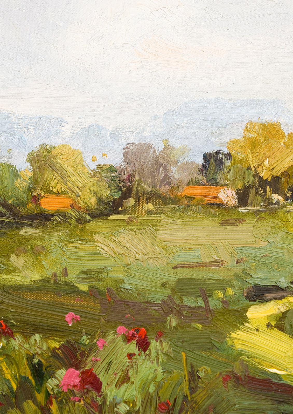 Framed Oil Landscape Painting, Countryside VII