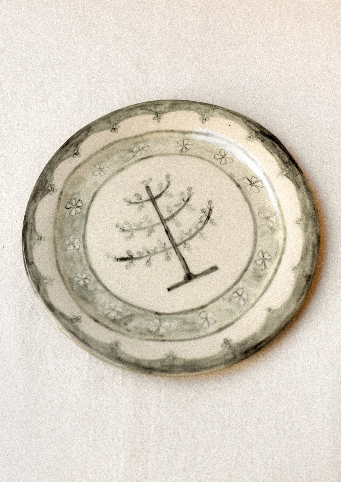Birds In Tree Ceramic Plate No. 03