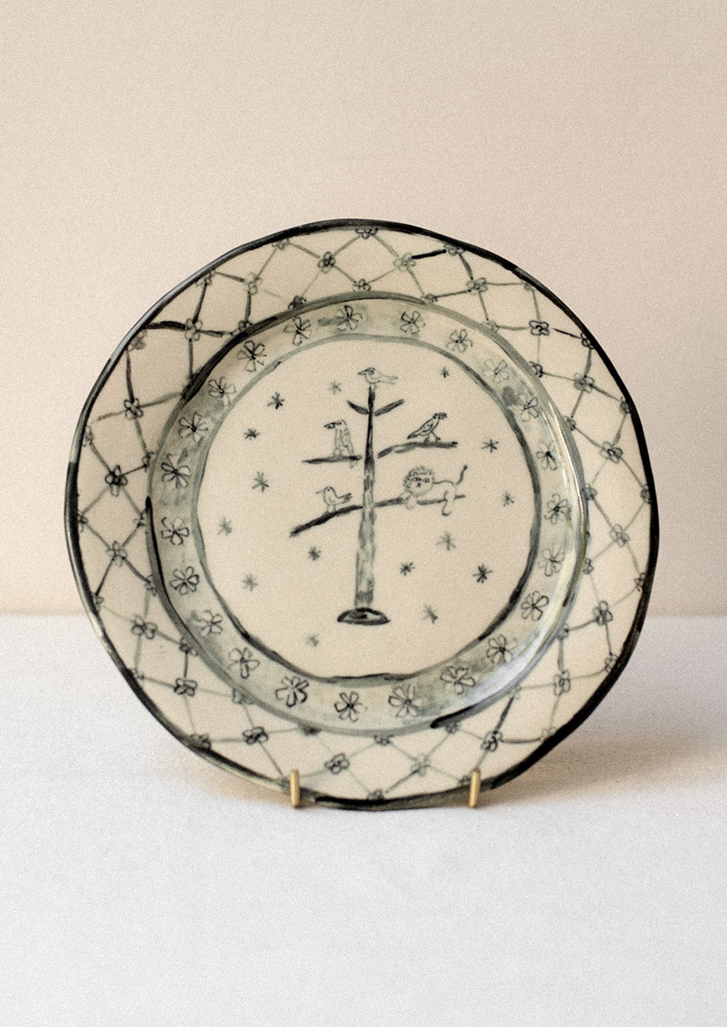 Animals In Tree Ceramic Plate No. 02