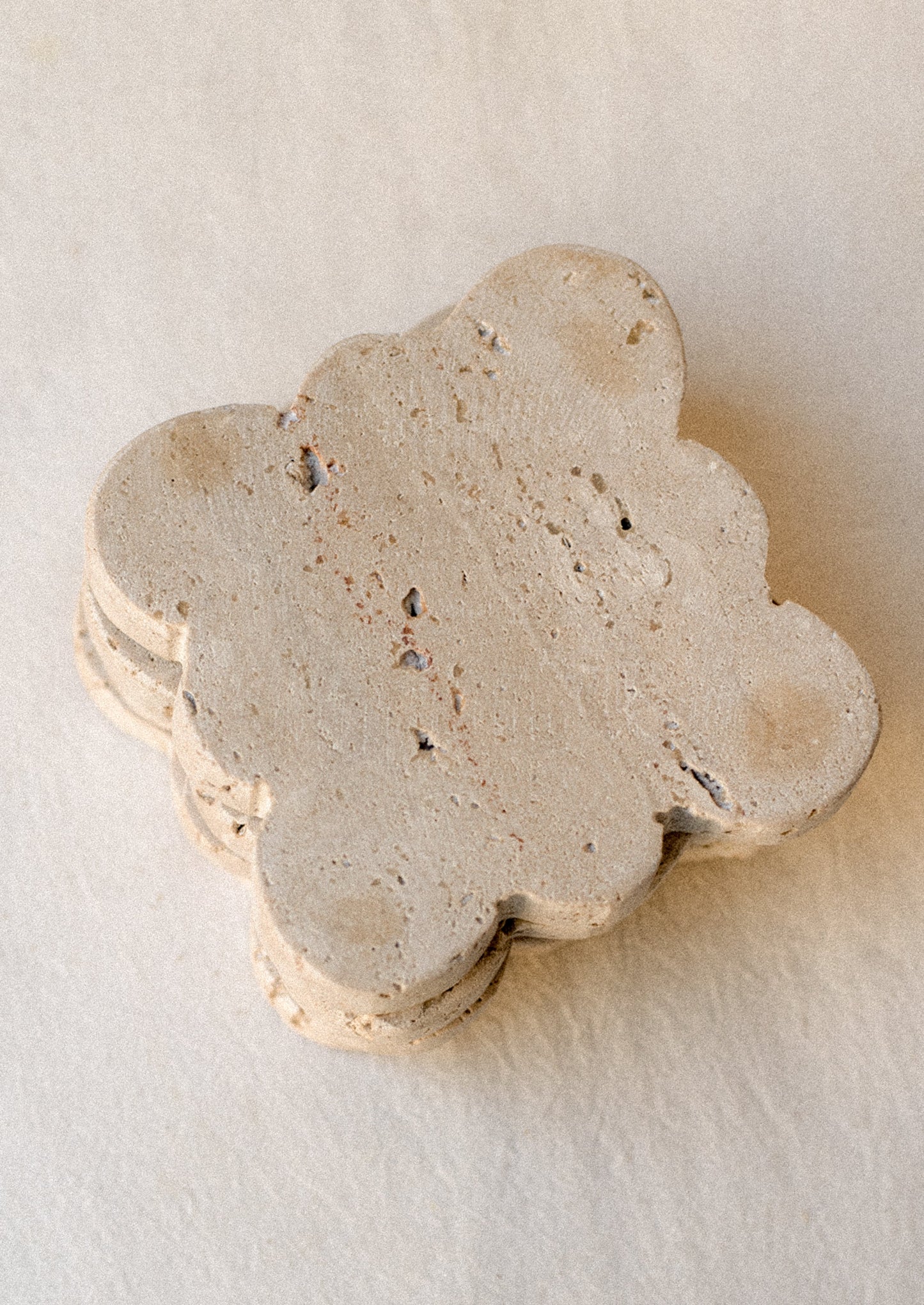 Scalloped Travertine Coaster Set
