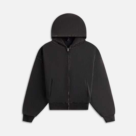 Entire Studios Thermal Hoodie - Washed Black