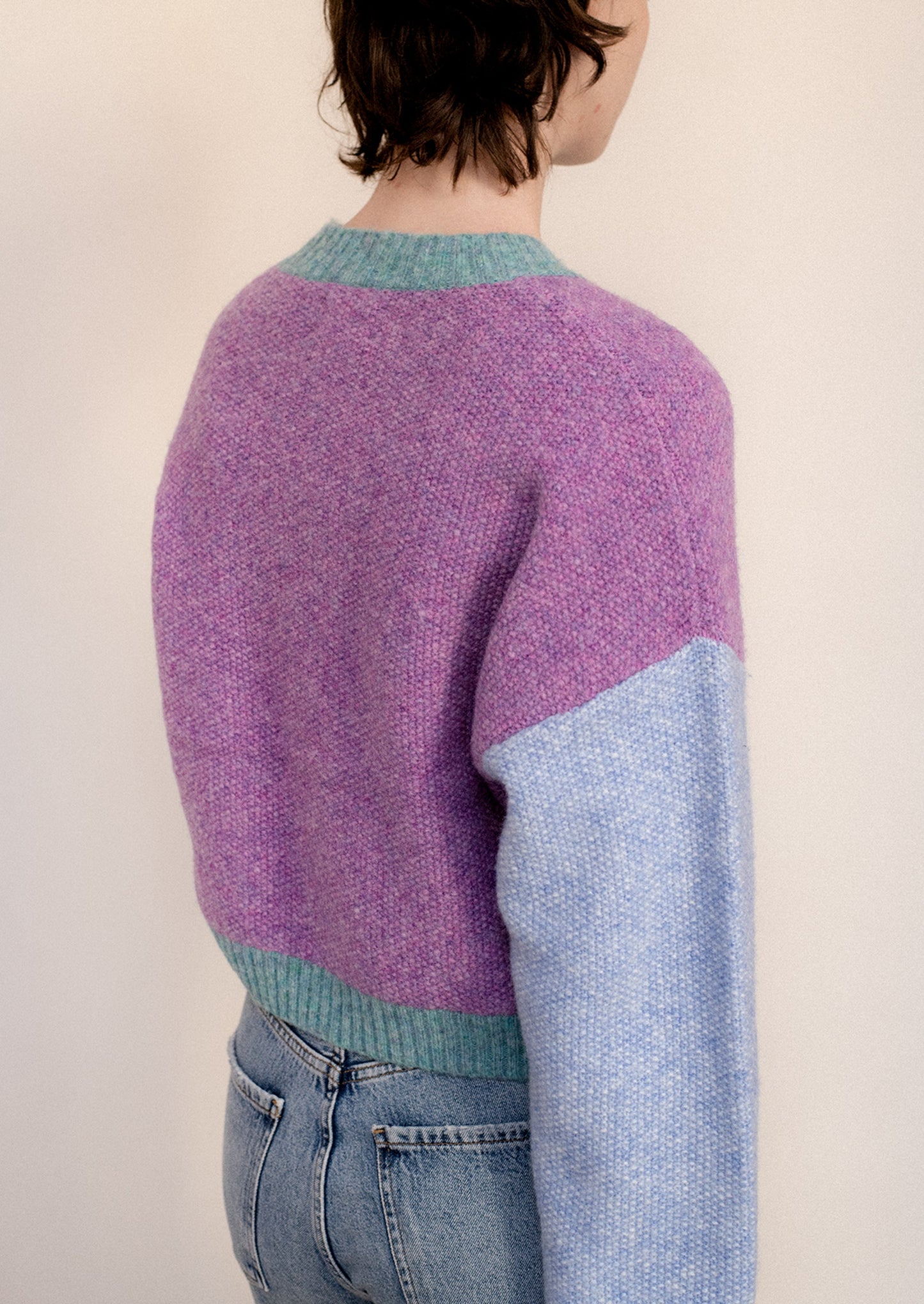 Color Mixed Cardigan Sweater