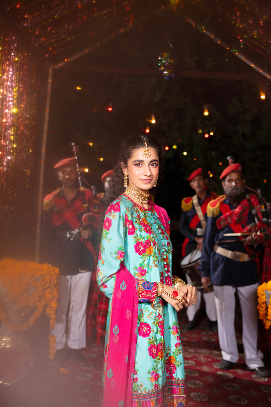 Three Piece Embroidered Cotton Silk  Shirt with Poly Chiffon Dupatta