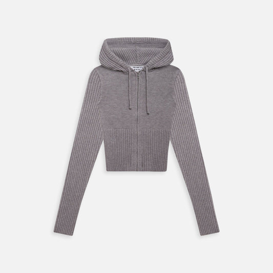 Frankies Bikinis Heritage Cloud Knit Hoodie - Rain Cloud