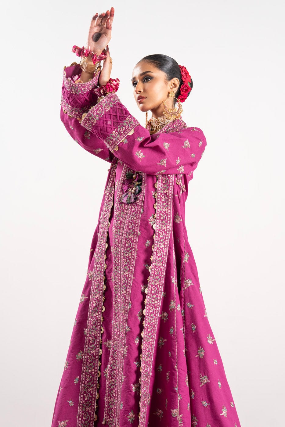 Embroidered Cambric Shirt Fabric (Sold By Per Meter)