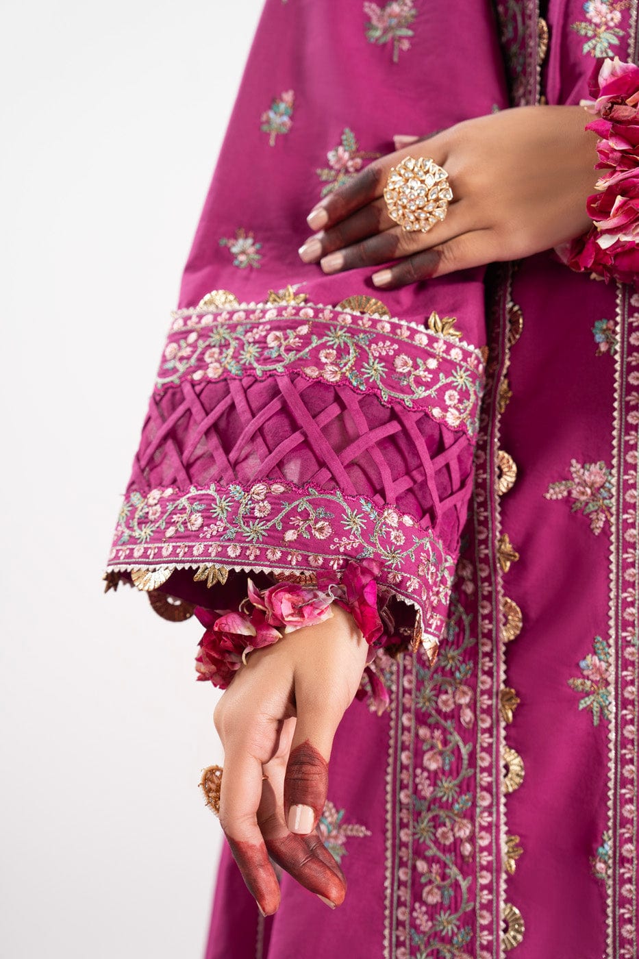 Embroidered Cambric Shirt Fabric (Sold By Per Meter)