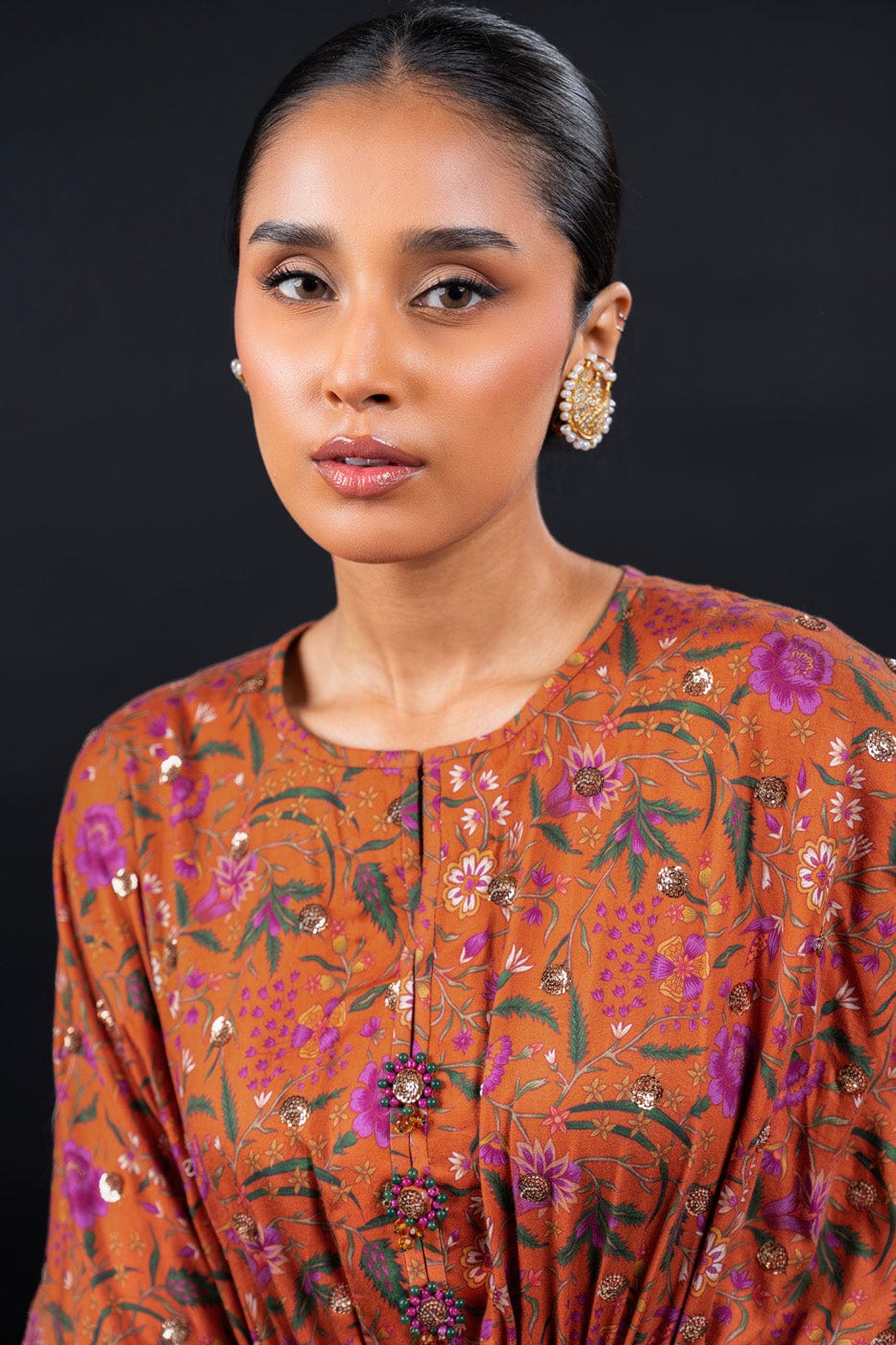 Embroidered Cotton Satin Fabric