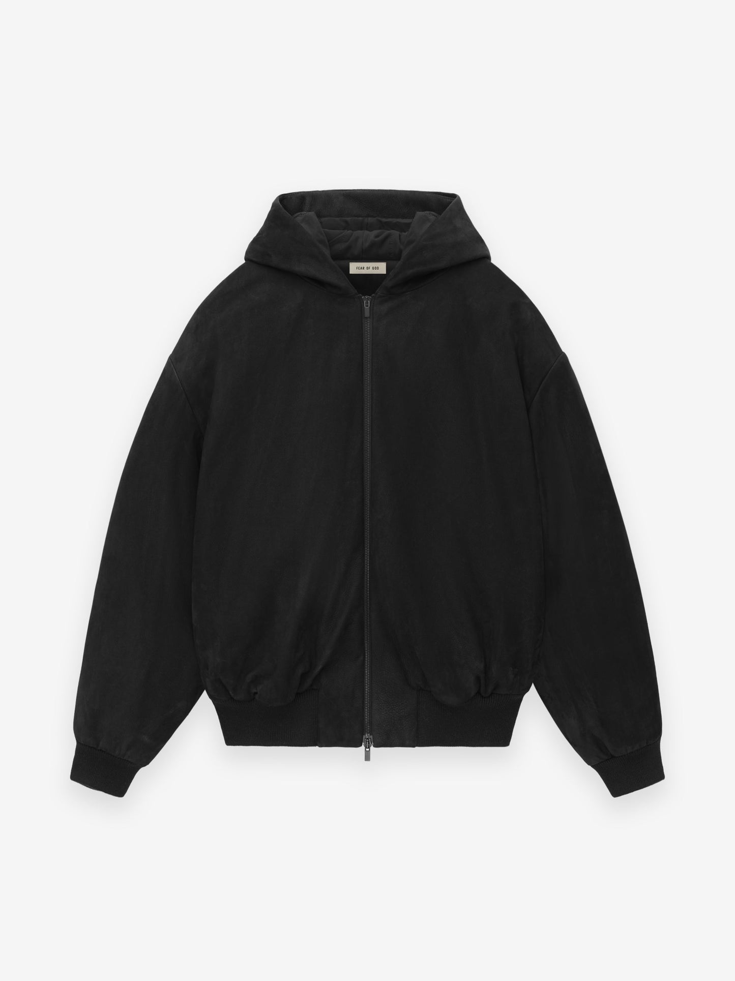 Leather Hooded Bomber