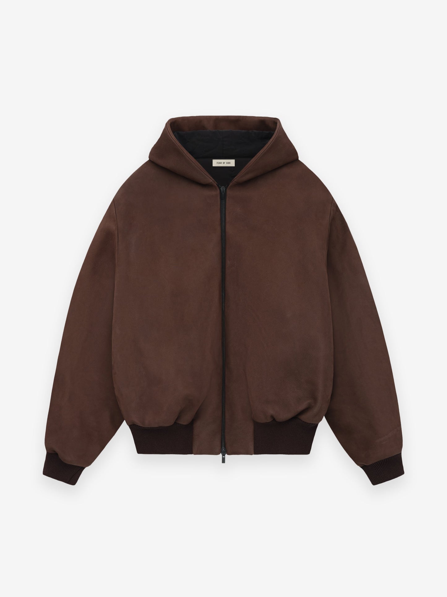 Leather Hooded Bomber