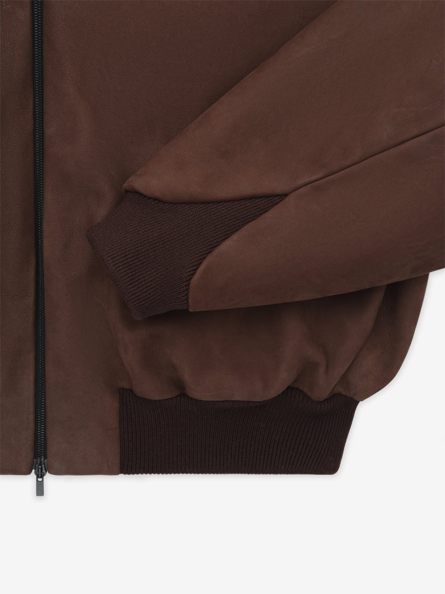 Leather Hooded Bomber
