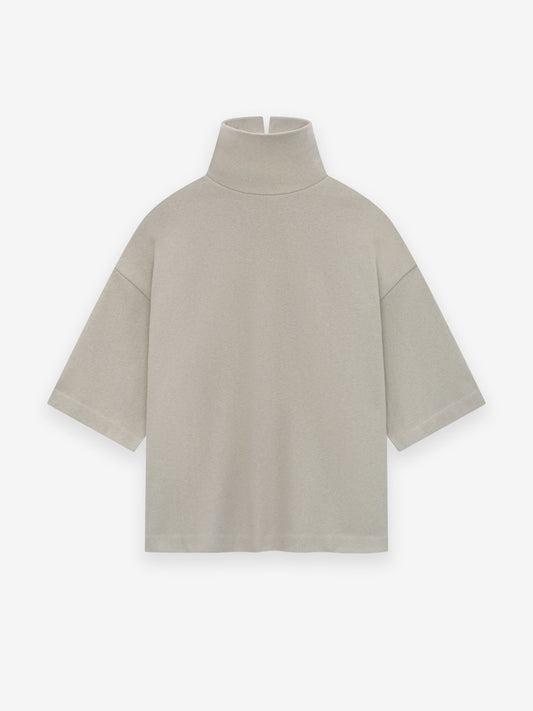 Cotton Wool High Neck Short Sleeve Shirt
