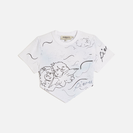 Fiorucci Sketch Angel Hankerchief Top - White