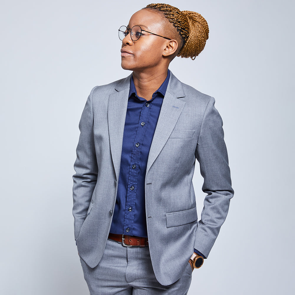 The Georgie Light Gray Suit Blazer - No Contrast Button Hole