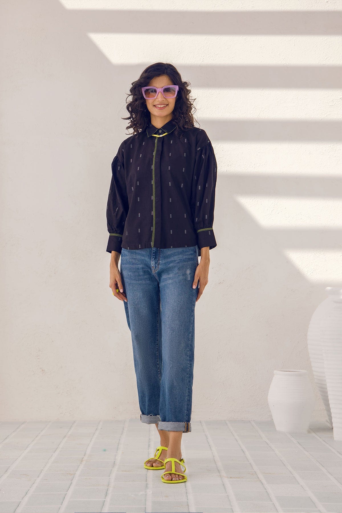 Dyed Jacquard Kurti