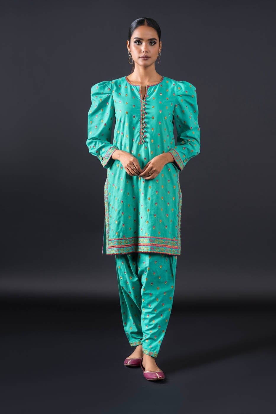 Embroidered Cambric Shirt Fabric (Sold By Per Meter)