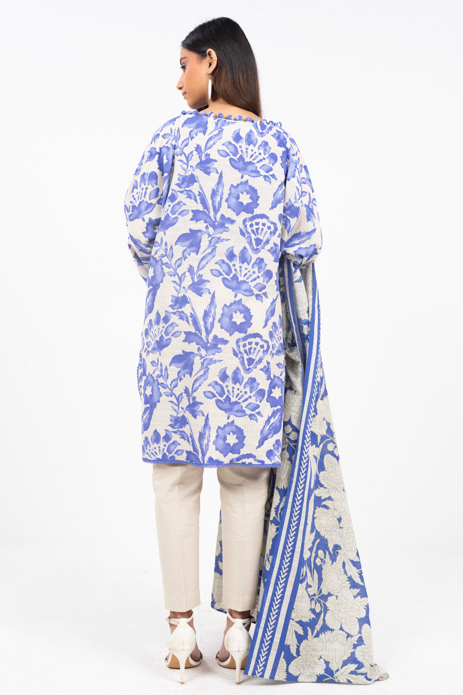 3 Piece Printed Khaddar Suit With Light Khaddar Dupatta