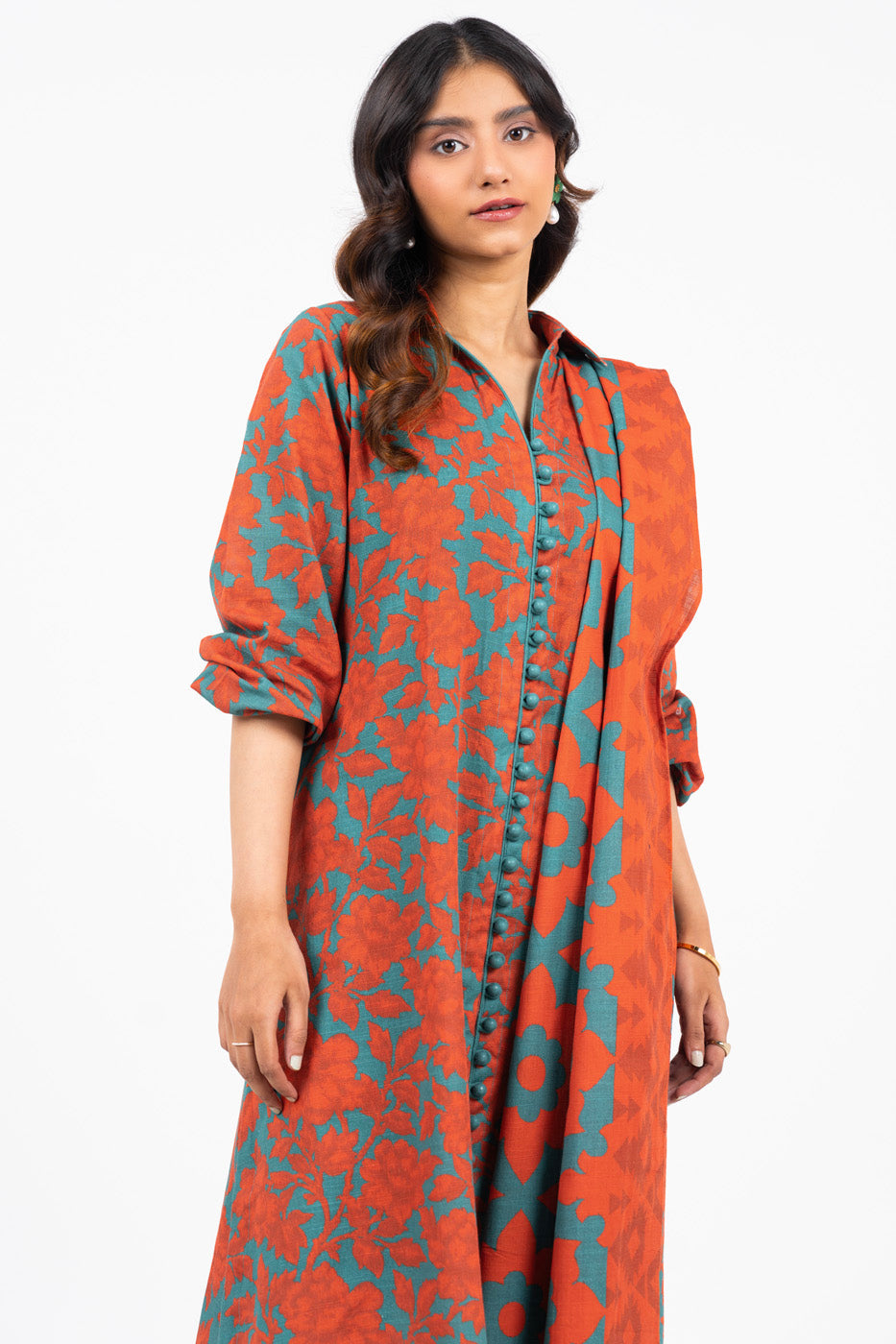 3 Piece Printed Viscose Suit With Viscose Dupatta