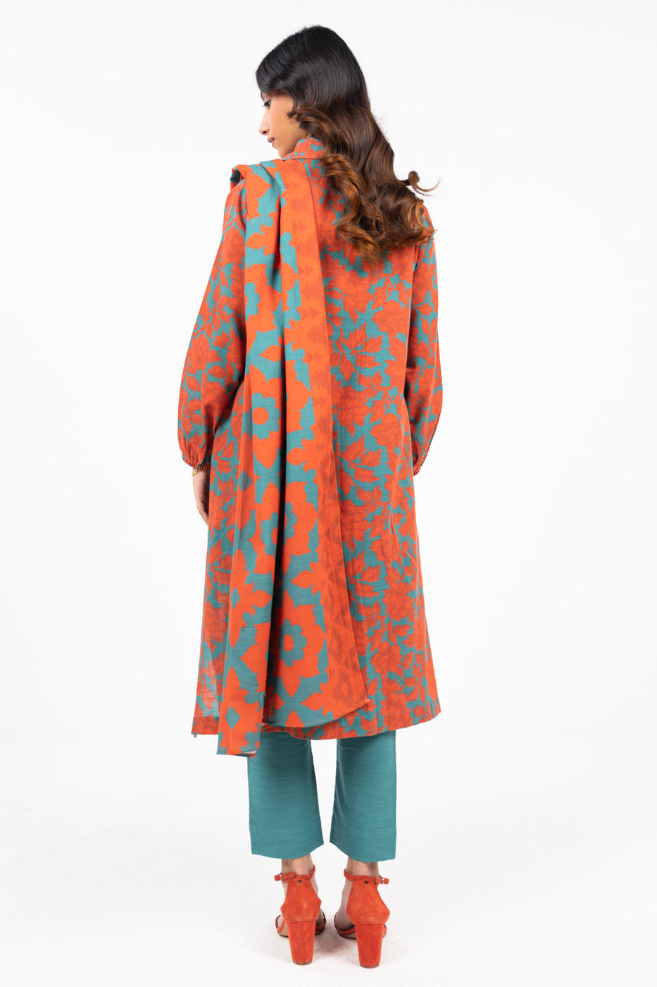 3 Piece Printed Viscose Suit With Viscose Dupatta