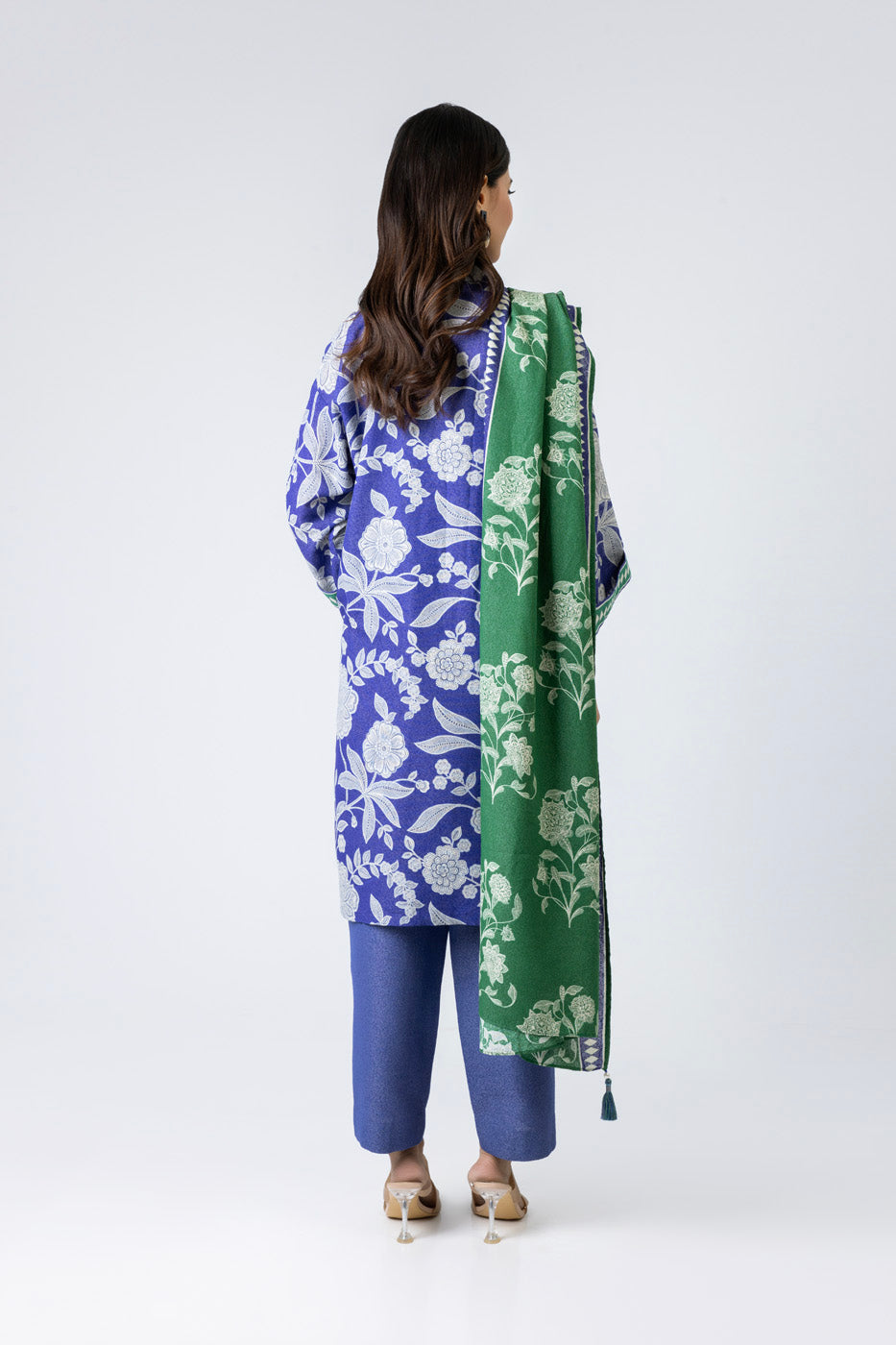 3 Piece Printed  Karandi Suit With  Karandi Dupatta