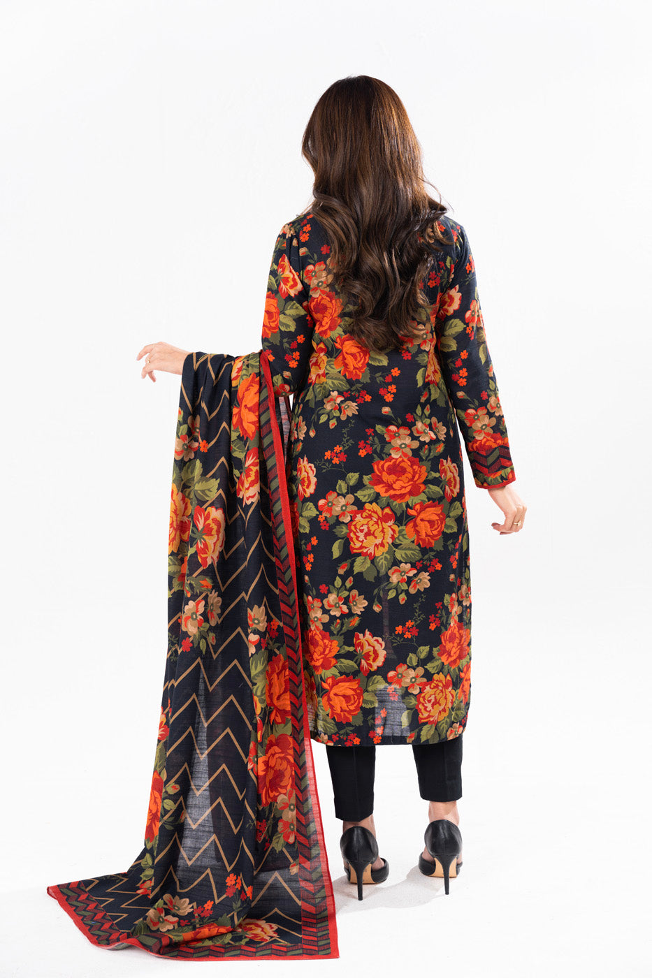 2 Piece Printed Khaddar Suit With Light Khaddar Dupatta
