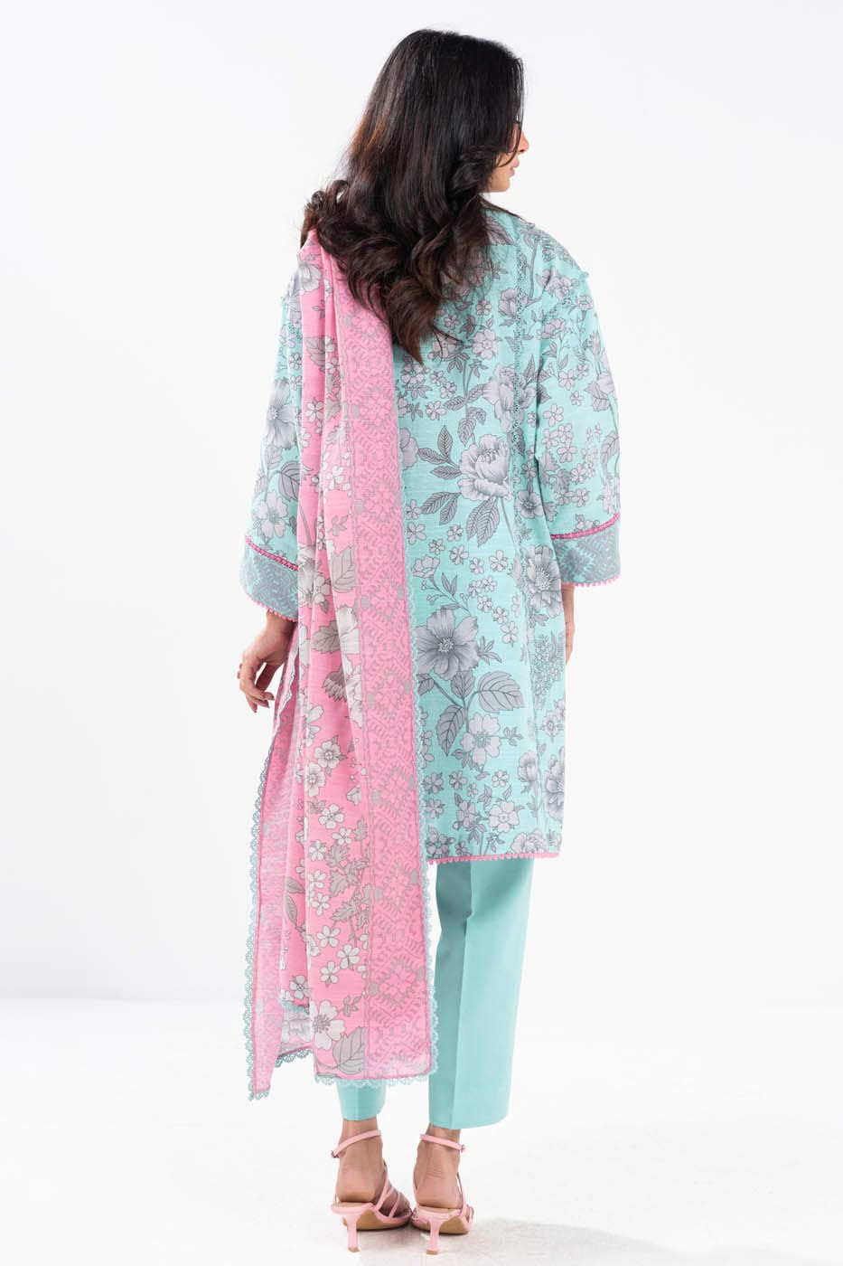 3 Piece Printed Khaddar Suit With Light Khaddar Dupatta