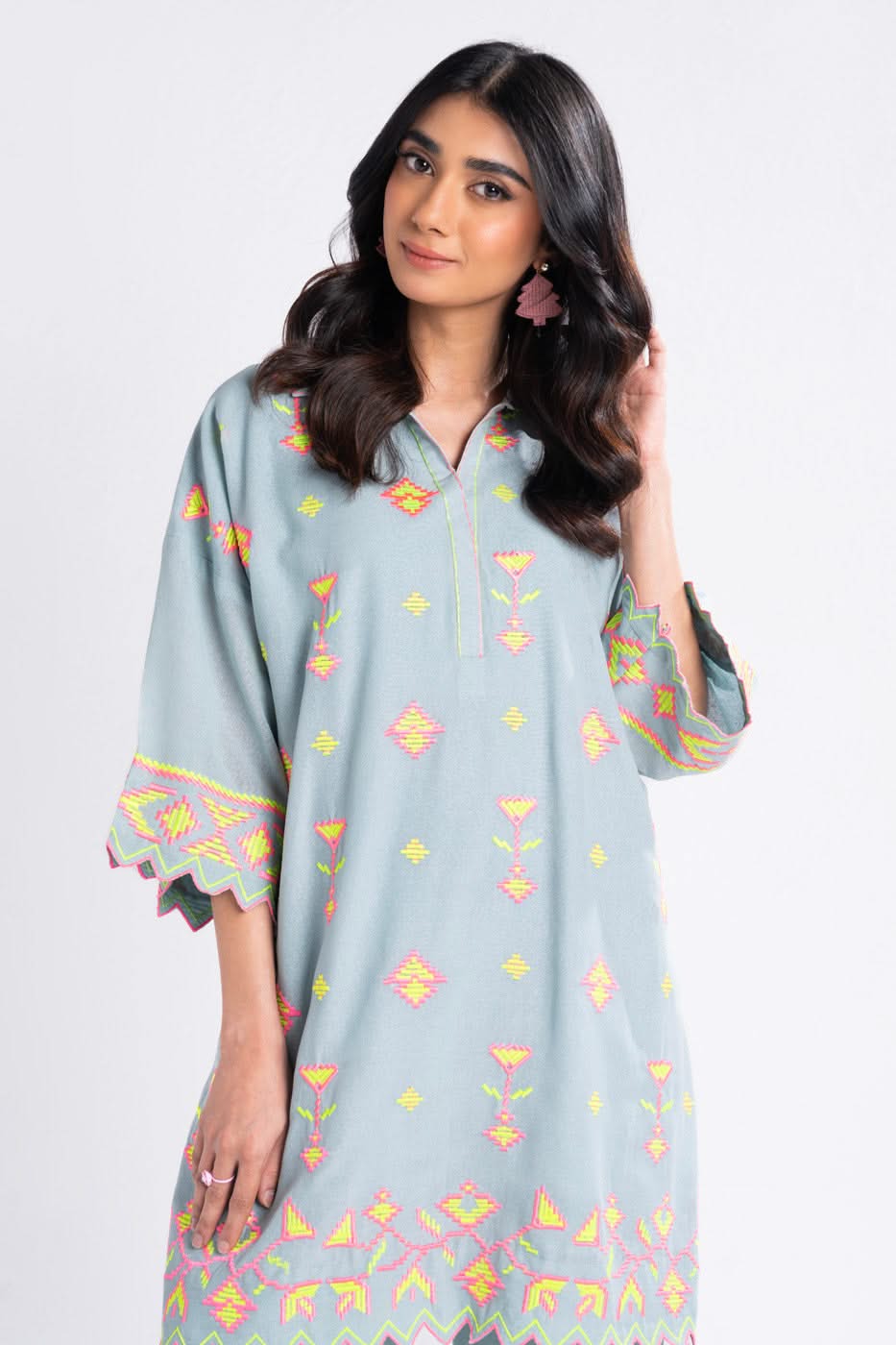 2 Piece Embroidered Kirundi Suit With Karandi Trouser