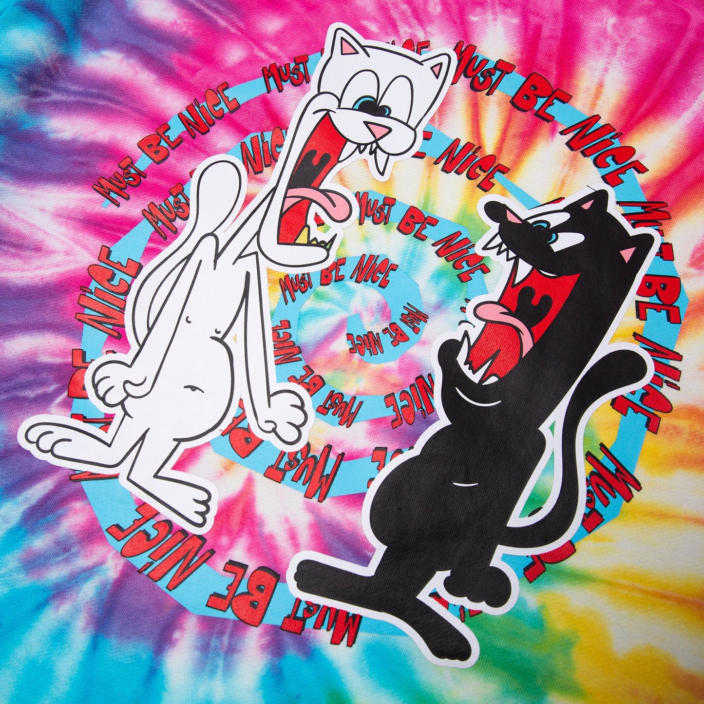Nerm & Jerm Show Hoodie (Rainbow Spiral Dye)