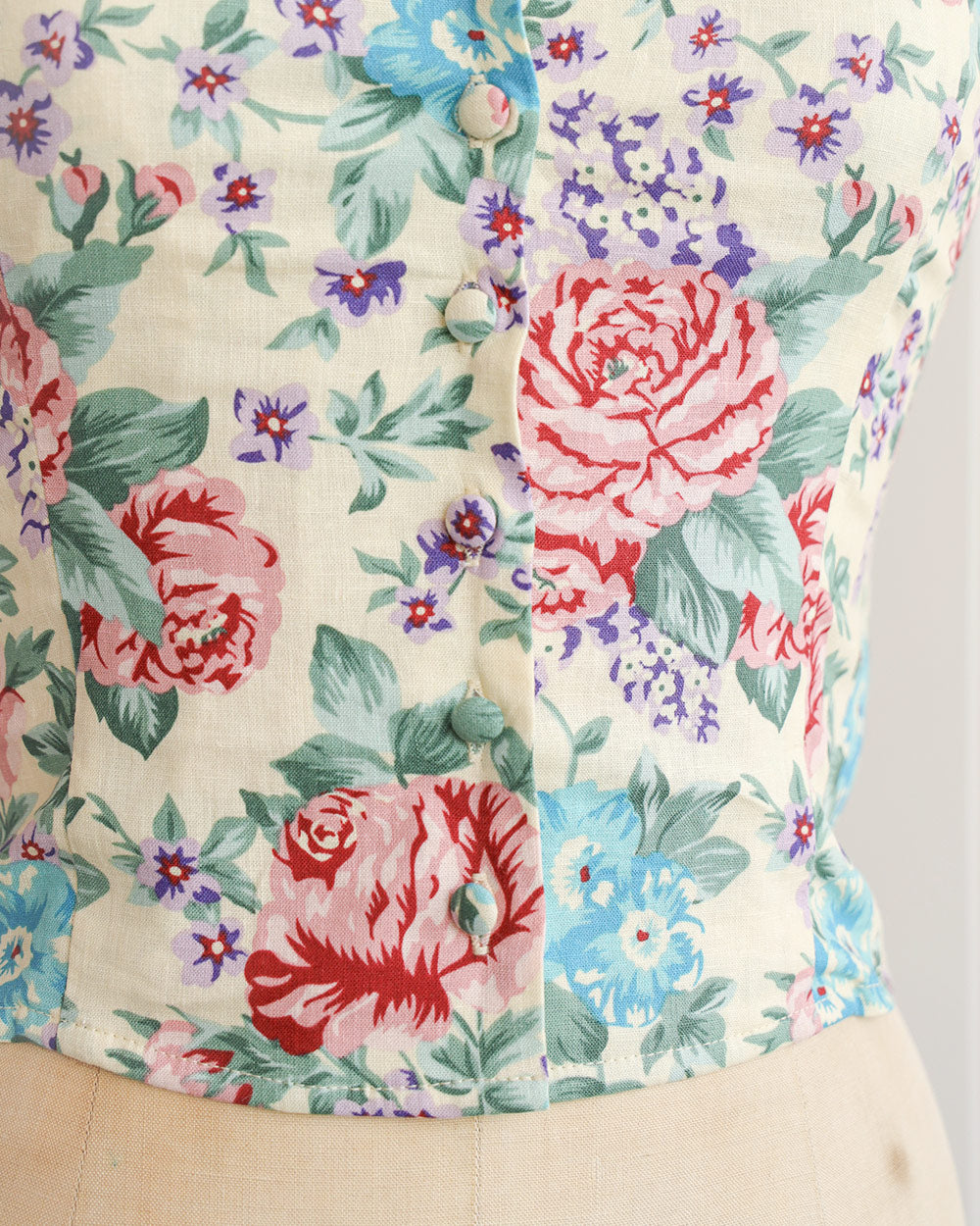Rosette Linen Top