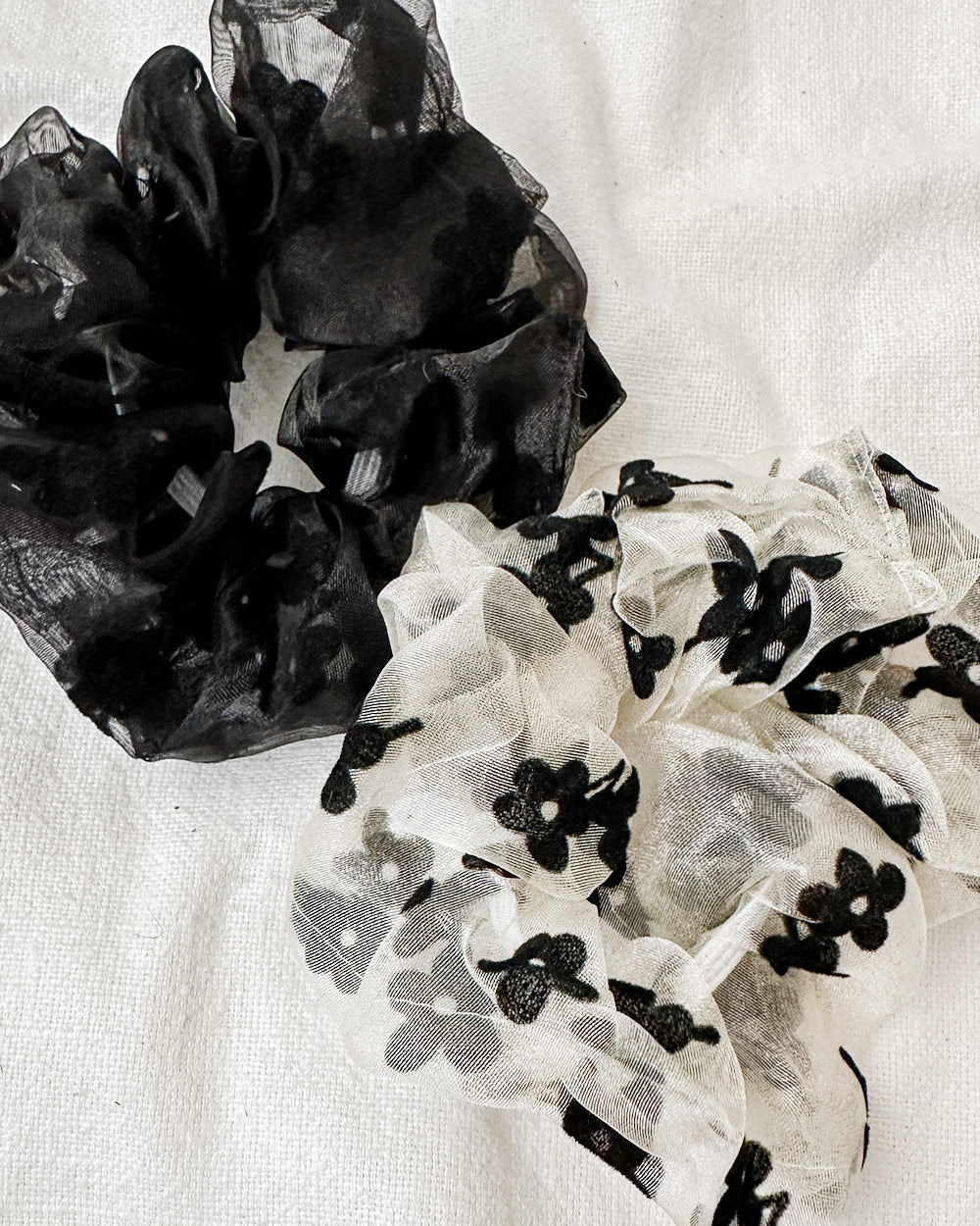 Velvet Flower Scrunchie