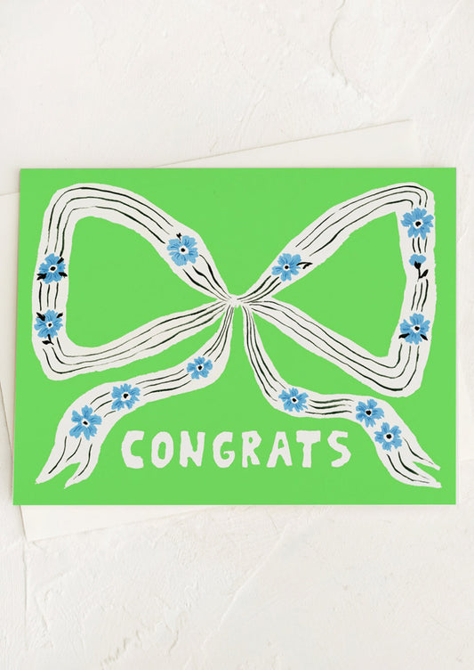Floral Ribbon Congrats Card