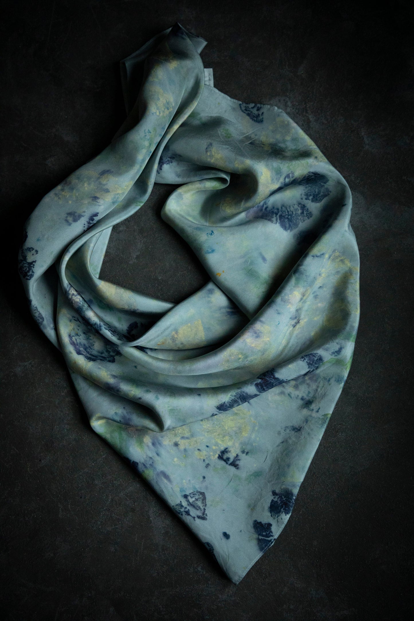 Original Eco-Print French Blue Florals| 35 x 35" 100% Silk Scarf