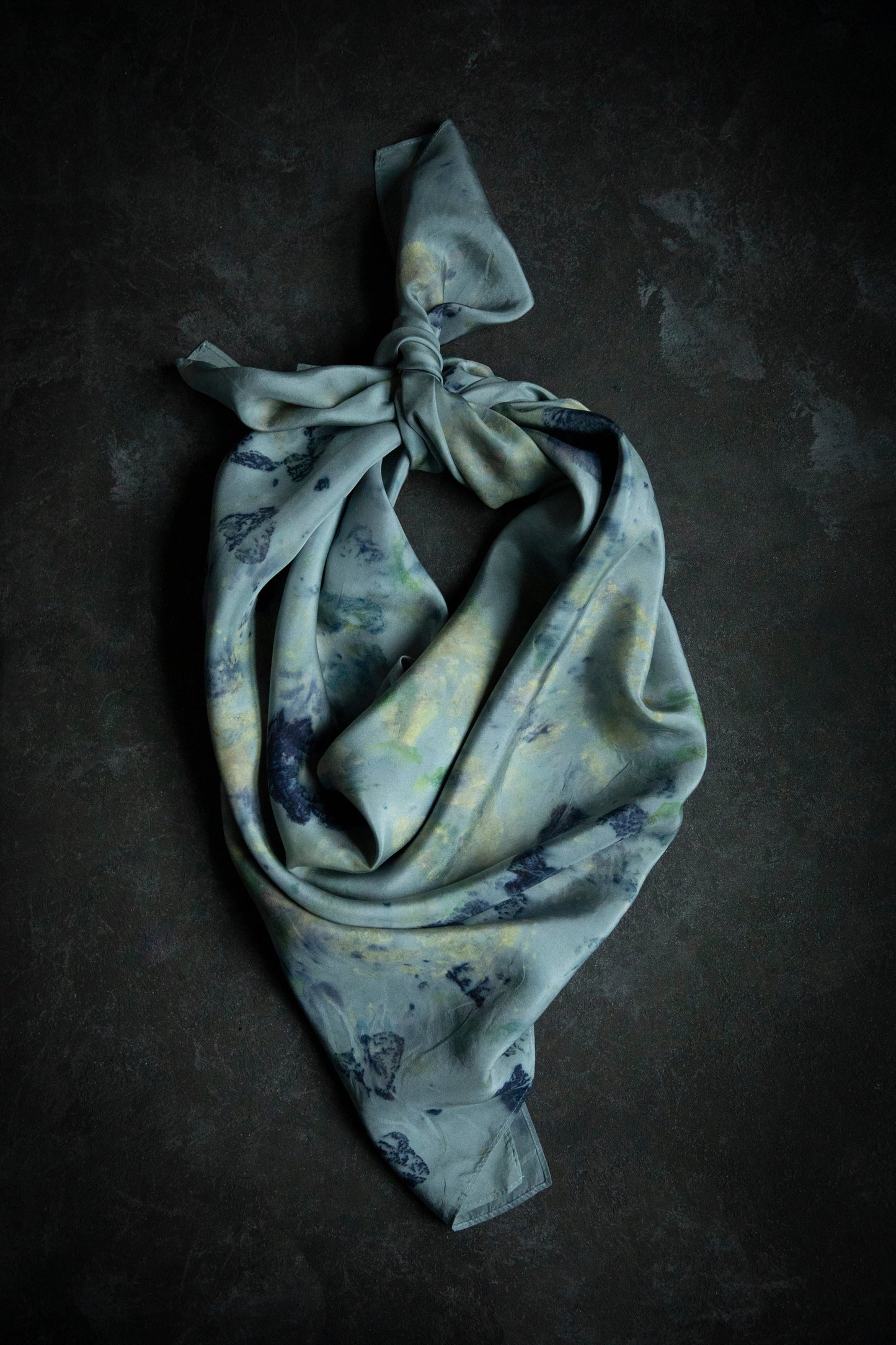 Original Eco-Print French Blue Florals| 35 x 35" 100% Silk Scarf