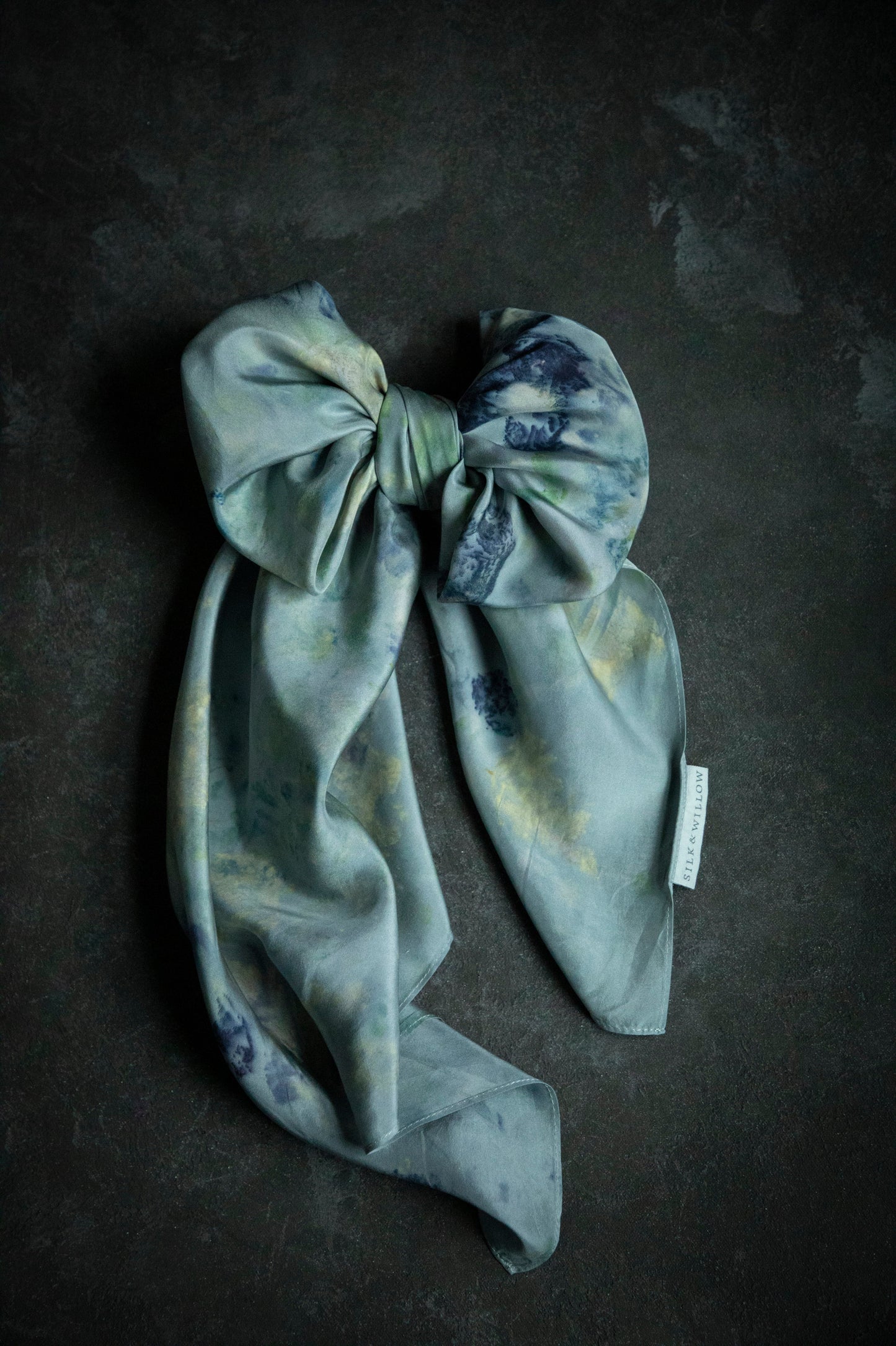 Original Eco-Print French Blue Florals| 35 x 35" 100% Silk Scarf