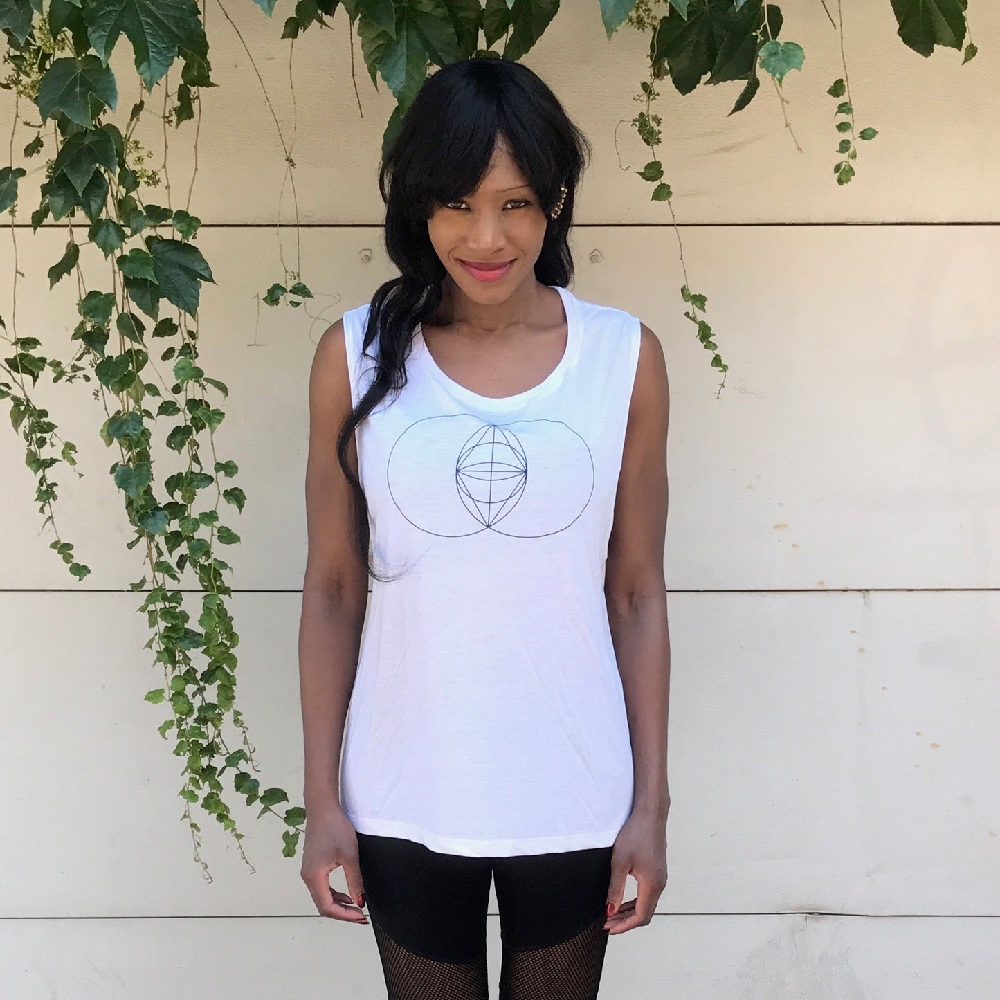White Flower Of Life Tank