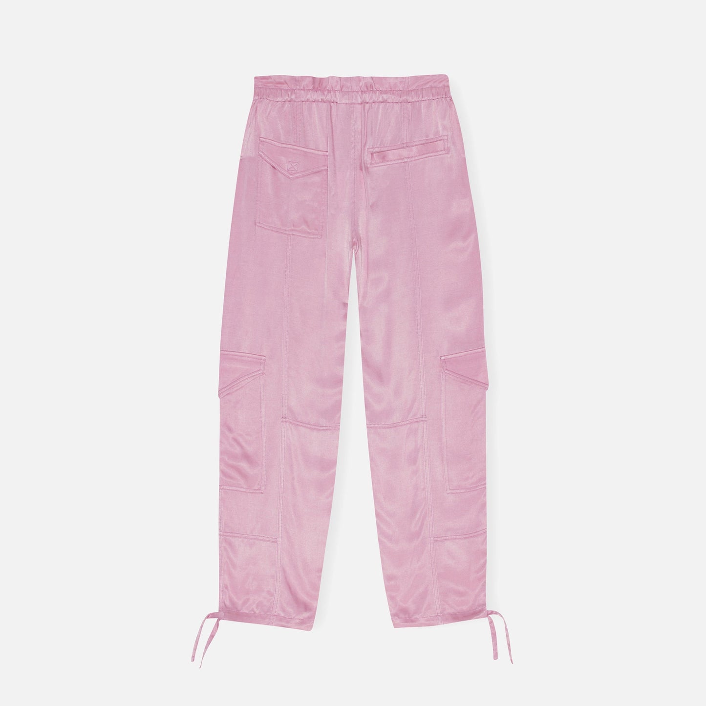 Ganni Washed Satin Pants - Bleached Mauve