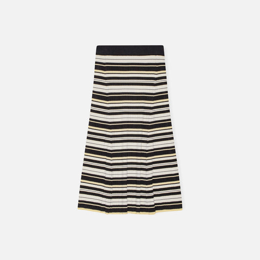 Ganni Future Viscose Rib Long Skirt - Multi