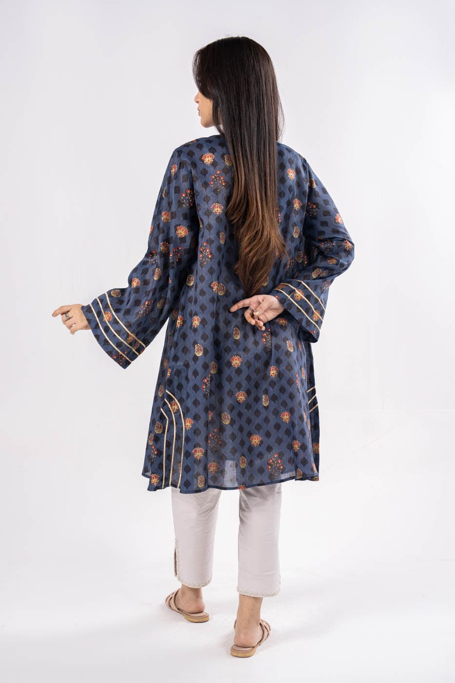 Printed Zari Lawn Kurti