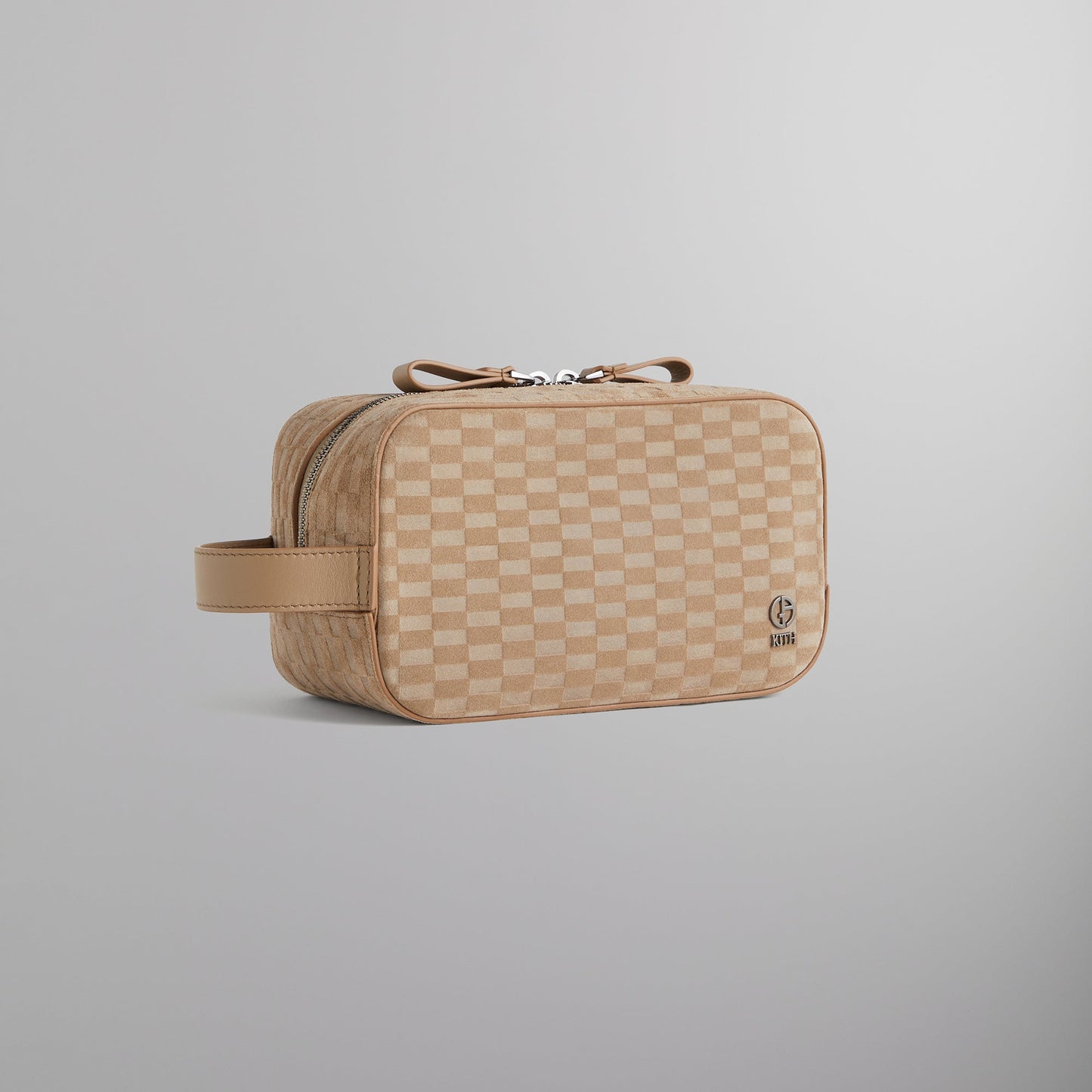 Kith & Giorgio Armani Monogram Suede Dopp Kit - Creme