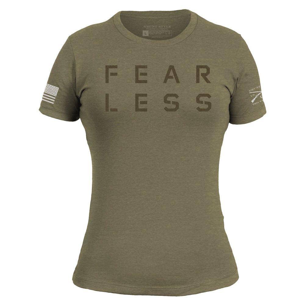 Women's Fear Less Training T-Shirt- Military Green