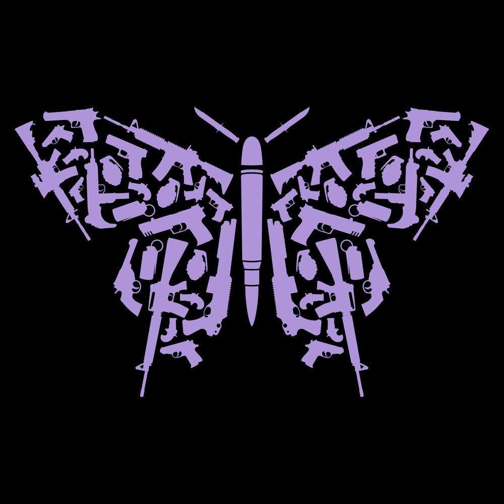 Women's 2A Butterfly Slim Fit T-Shirt - Black