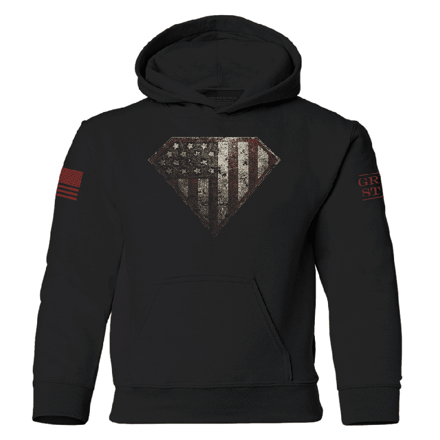 Youth Super Patriot Hoodie - Black