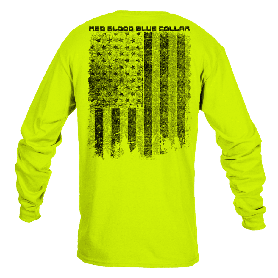 Red Blood Blue Collar® Long Sleeve - Safety Green
