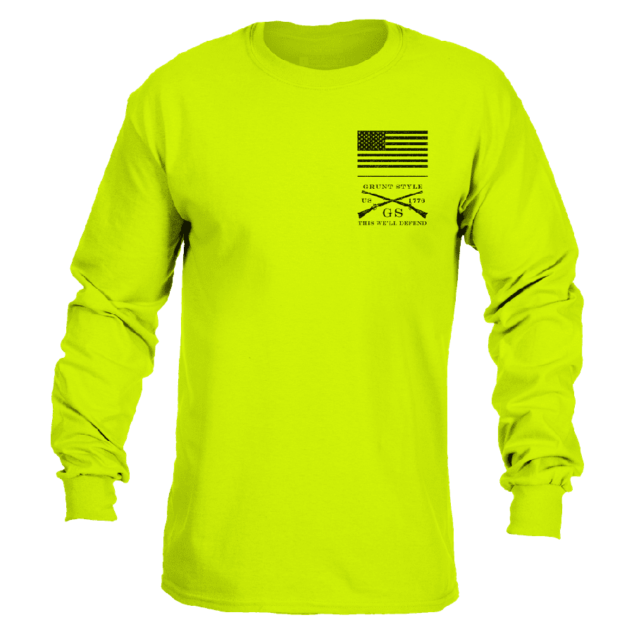 Red Blood Blue Collar® Long Sleeve - Safety Green
